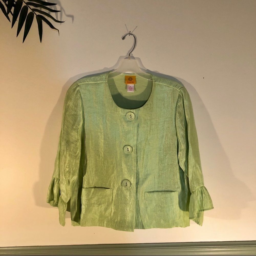 Spring Green Cropped Jacket Med. 8/10 Ruby Rd. - Picture 5 of 6